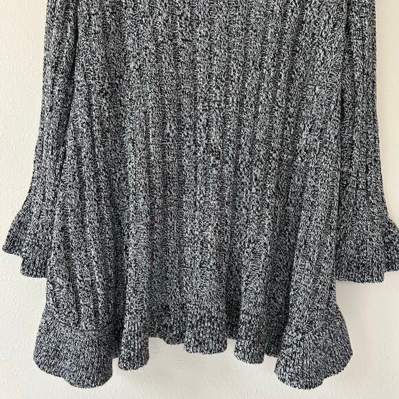Vintage Brittney Black cardigan knit sweater ruffle whimsigoth fairy hippie M - Picture 8 of 10